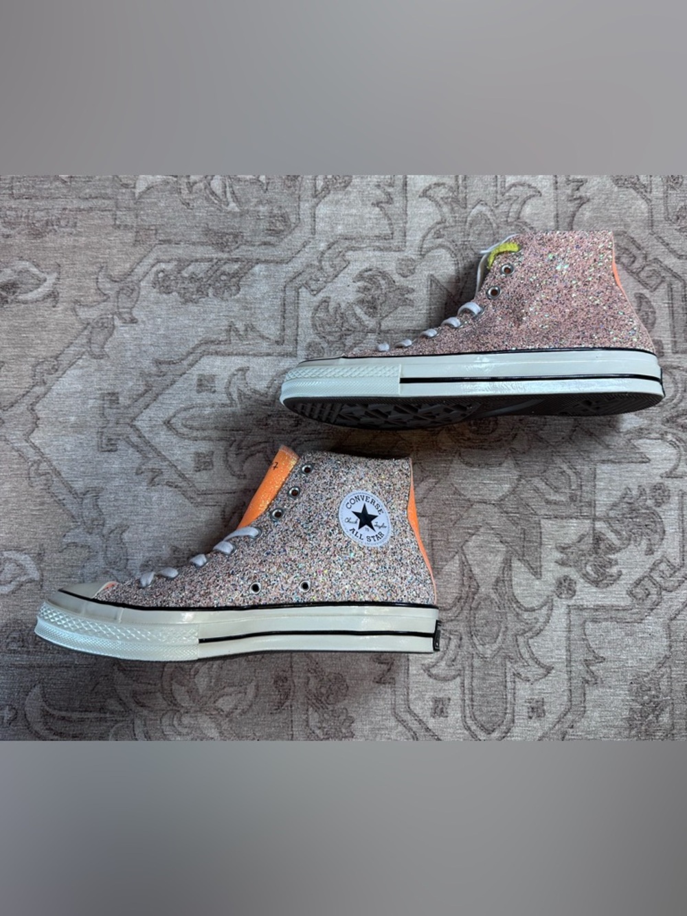 Converse Glitter High Top Sneakers - Pink with Orange Accents - Picture 5 of 9